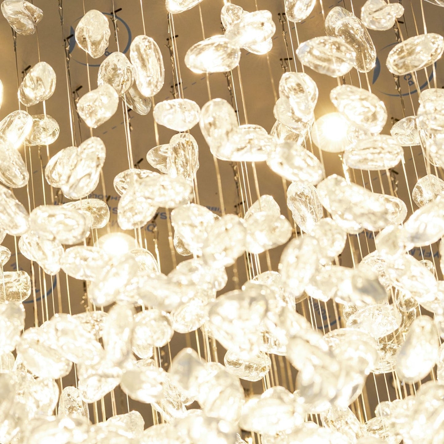 Elegant Crystal Stone Chandelier with Adjustable Height & LED Compatib