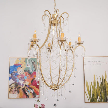Elegant Birdcage Chandelier with Adjustable Height and LED Compatibili