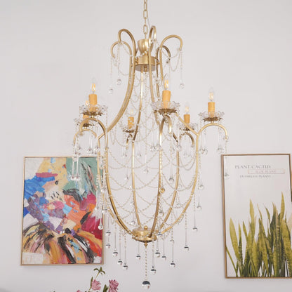 Elegant Birdcage Chandelier with Adjustable Height and LED Compatibili