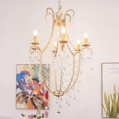 Elegant Birdcage Chandelier with Adjustable Height and LED Compatibili