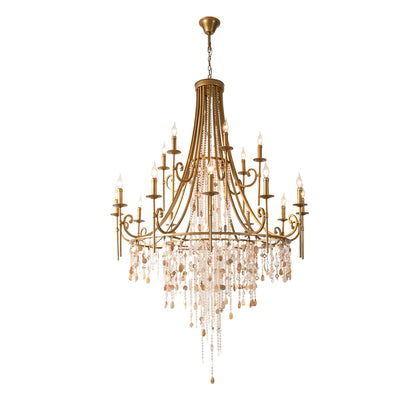 Tatum Lux Shell Crystal Chandelier - Elegant Design & Adjustable Heigh