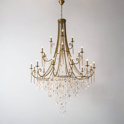 Tatum Lux Shell Crystal Chandelier - Elegant Design & Adjustable Heigh