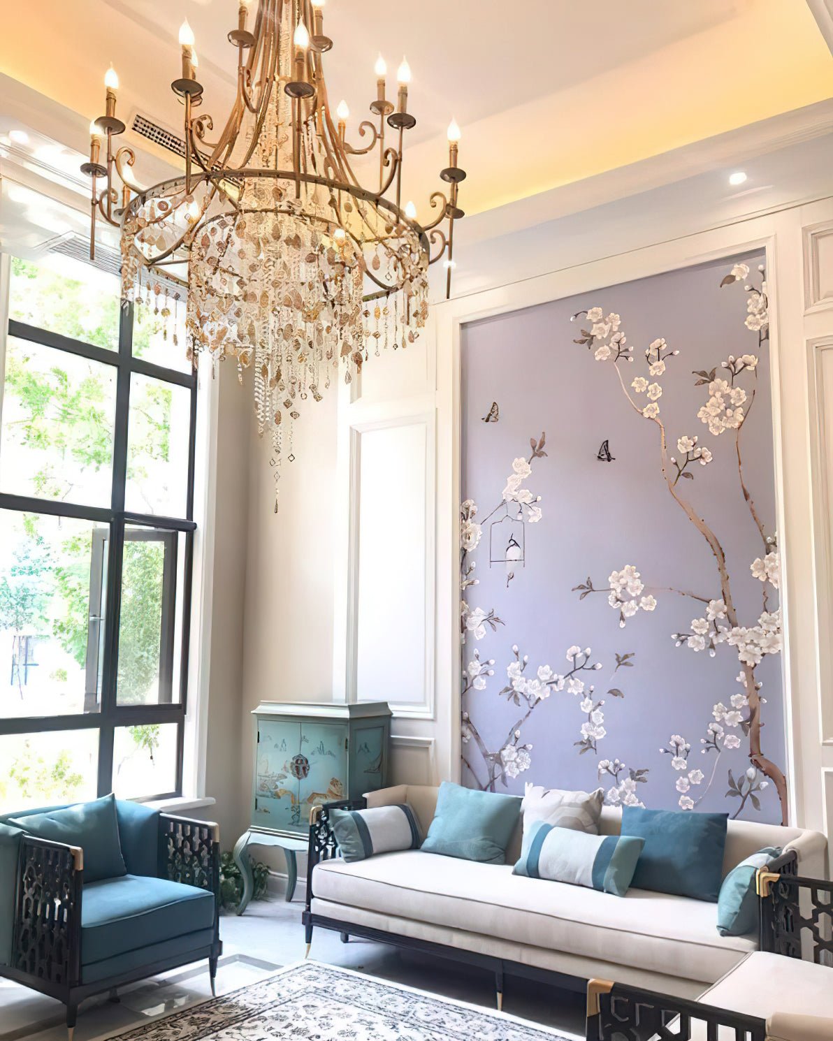 Tatum Lux Shell Crystal Chandelier - Elegant Design & Adjustable Heigh