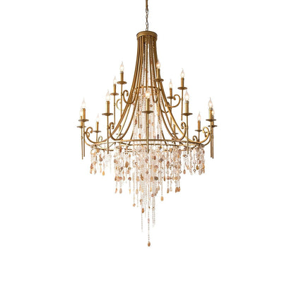 Tatum Lux Shell Crystal Chandelier - Elegant Design & Adjustable Heigh