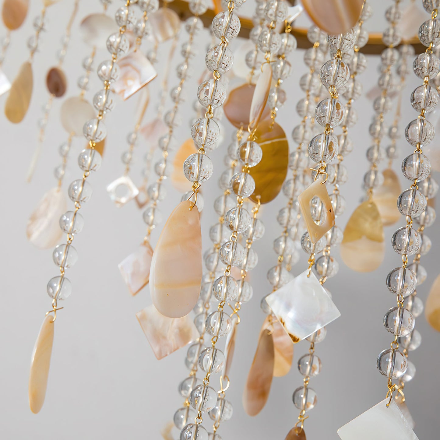 Tatum Lux Shell Crystal Chandelier - Elegant Design & Adjustable Heigh