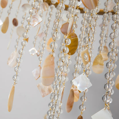 Tatum Lux Shell Crystal Chandelier - Elegant Design & Adjustable Heigh
