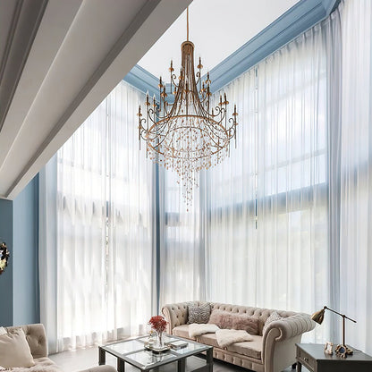 Tatum Lux Shell Crystal Chandelier - Elegant Design & Adjustable Heigh