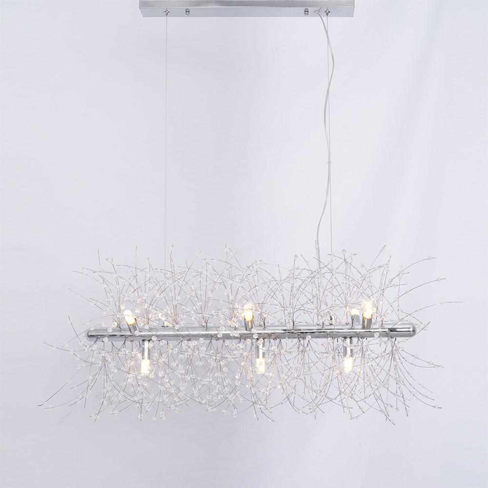 Elegant Crystal Dandelion Chandelier - Adjustable Brightness & Modern