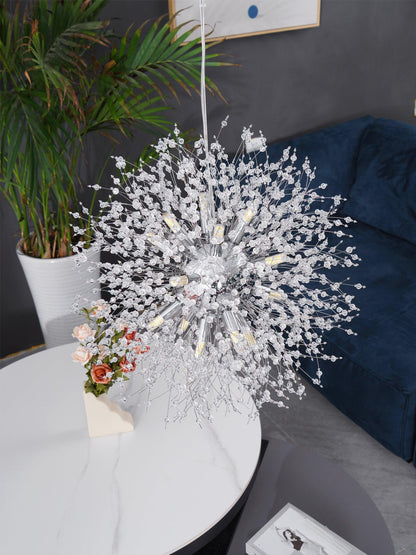 Elegant Crystal Dandelion Chandelier - Adjustable Brightness & Modern