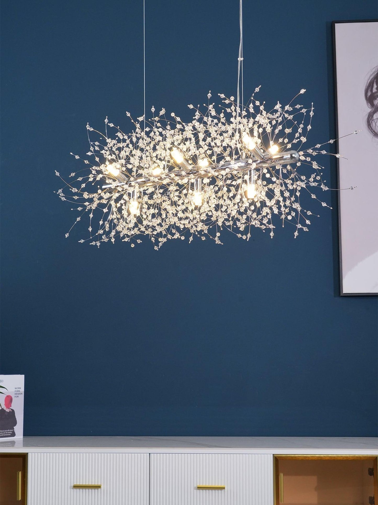 Elegant Crystal Dandelion Chandelier - Adjustable Brightness & Modern