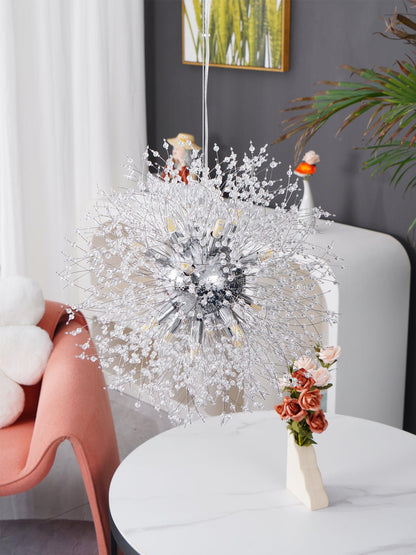 Elegant Crystal Dandelion Chandelier - Adjustable Brightness & Modern