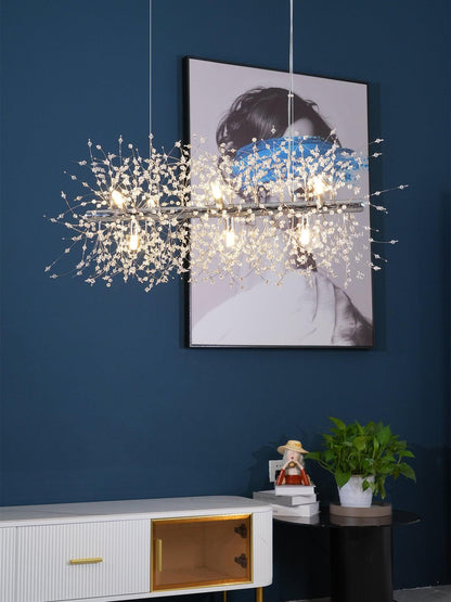 Elegant Crystal Dandelion Chandelier - Adjustable Brightness & Modern