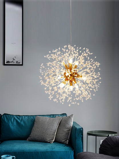 Elegant Crystal Dandelion Chandelier - Adjustable Brightness & Modern