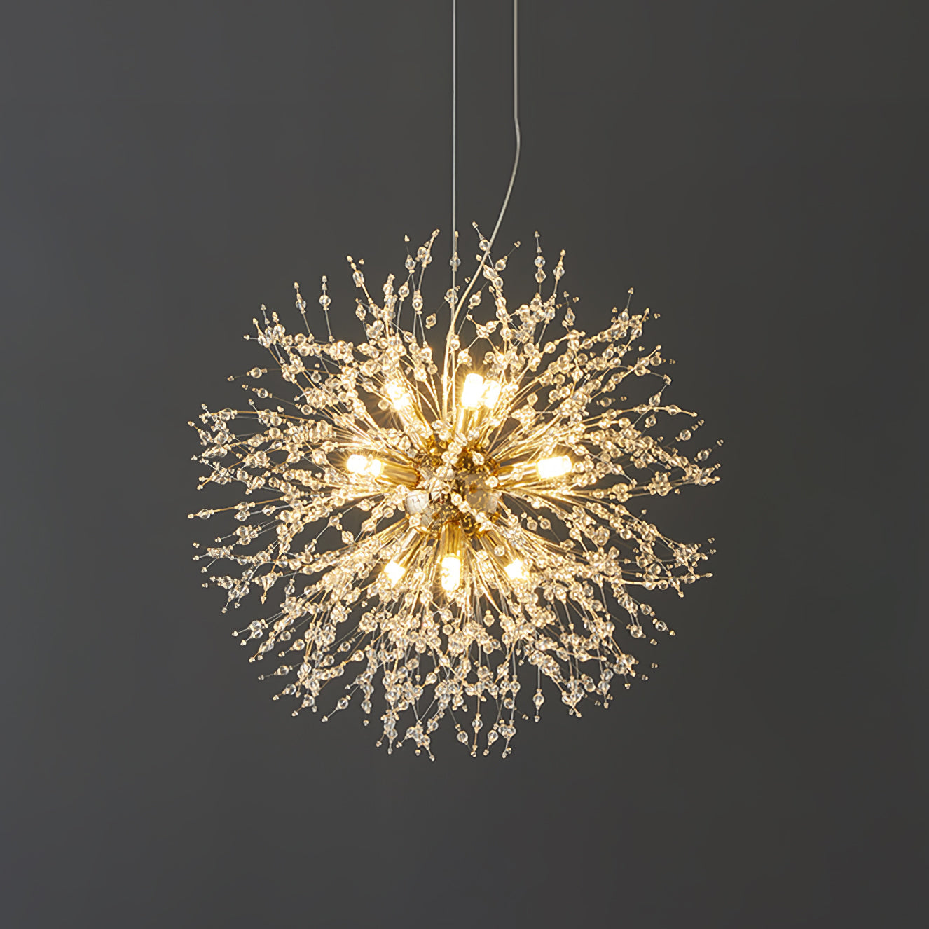 Elegant Crystal Dandelion Chandelier - Adjustable Brightness & Modern