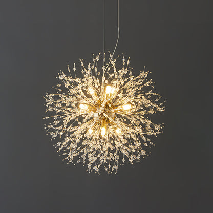 Elegant Crystal Dandelion Chandelier - Adjustable Brightness & Modern