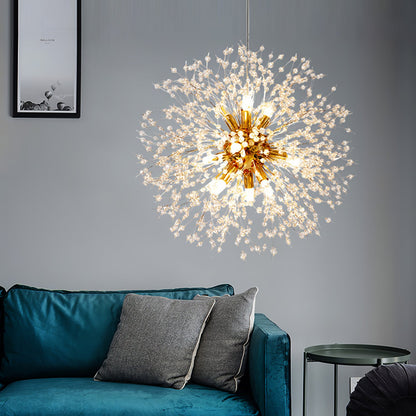 Elegant Crystal Dandelion Chandelier - Adjustable Brightness & Modern