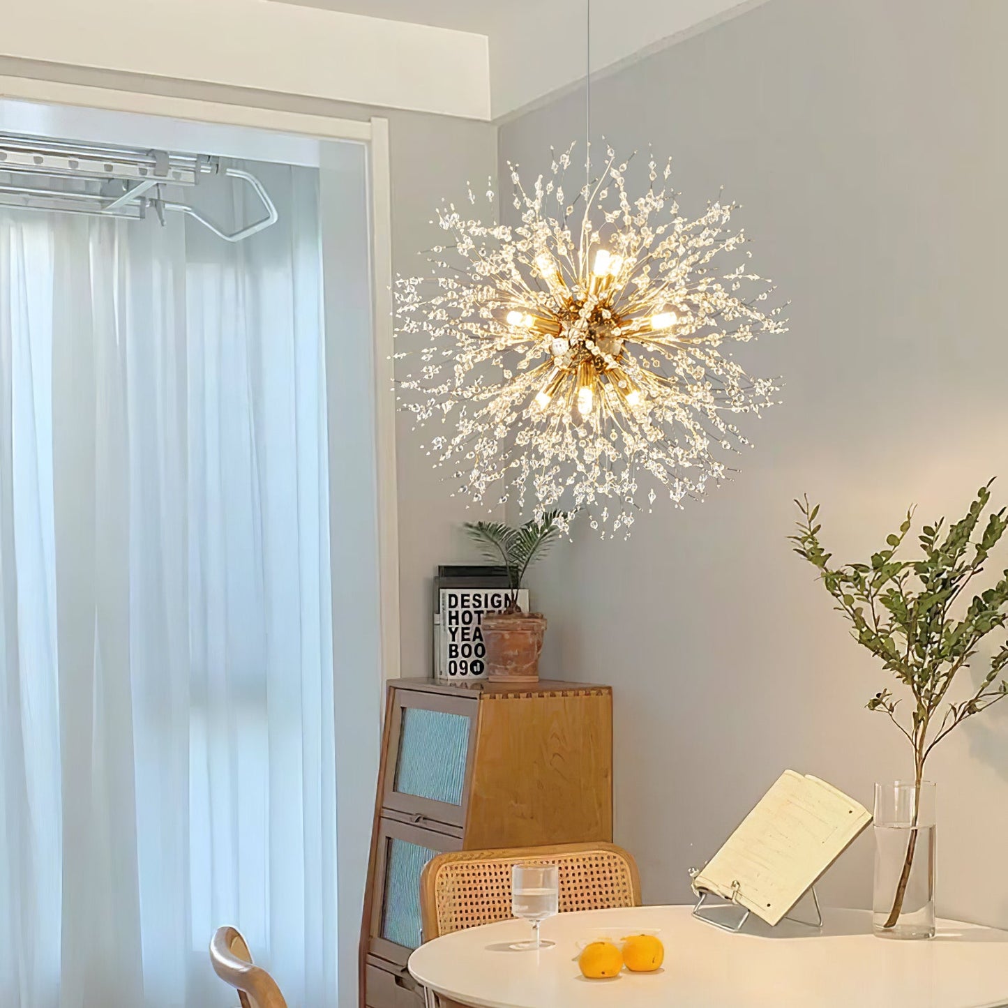 Elegant Crystal Dandelion Chandelier - Adjustable Brightness & Modern