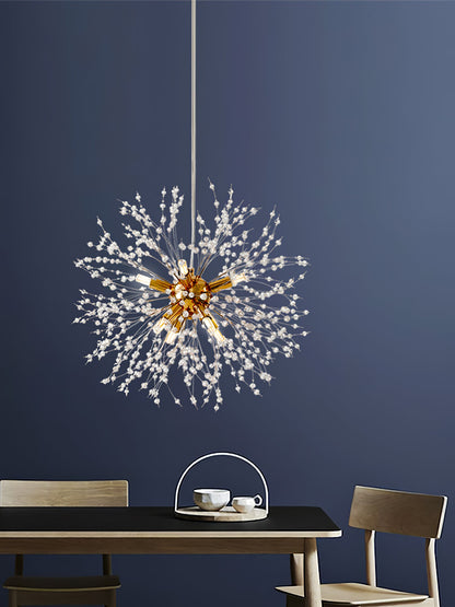 Elegant Crystal Dandelion Chandelier - Adjustable Brightness & Modern