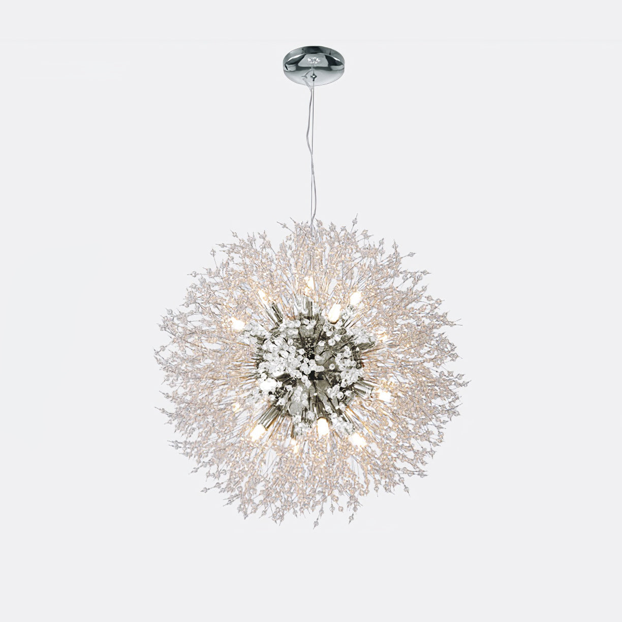 Elegant Crystal Dandelion Chandelier - Adjustable Brightness & Modern