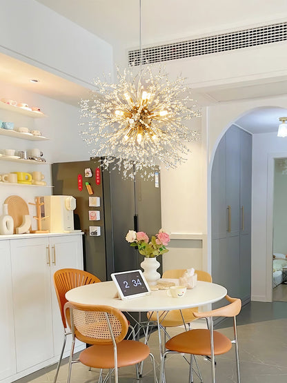 Elegant Crystal Dandelion Chandelier - Adjustable Brightness & Modern
