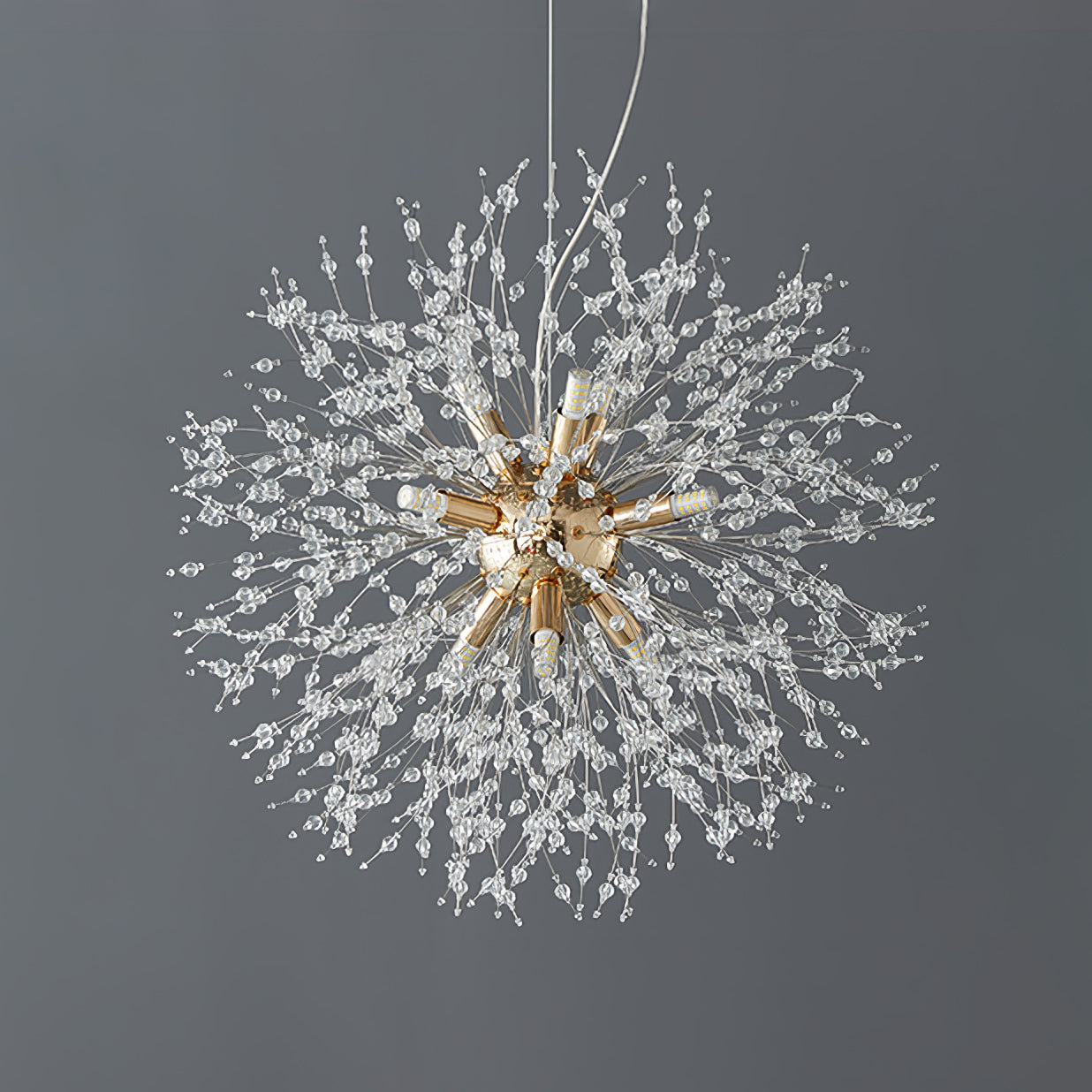 Elegant Crystal Dandelion Chandelier - Adjustable Brightness & Modern