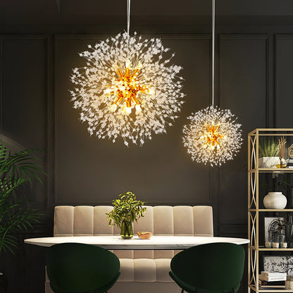 Elegant Crystal Dandelion Chandelier - Adjustable Brightness & Modern