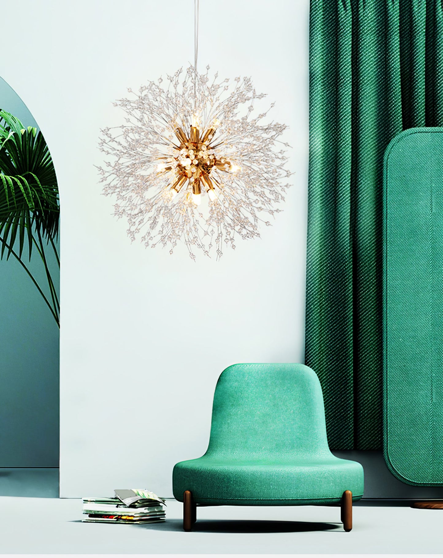 Elegant Crystal Dandelion Chandelier - Adjustable Brightness & Modern