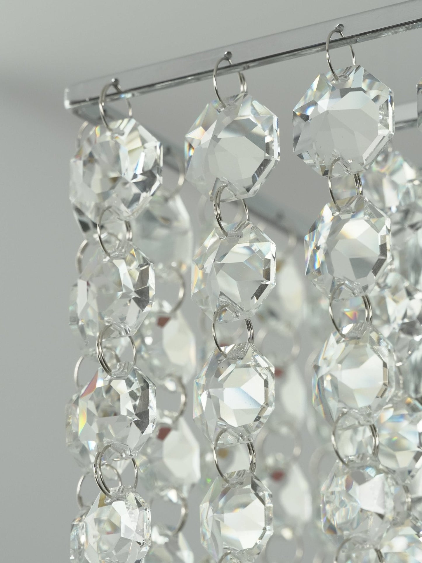 Elegant Crystal Frame Chandelier with Adjustable Height & LED Compatib