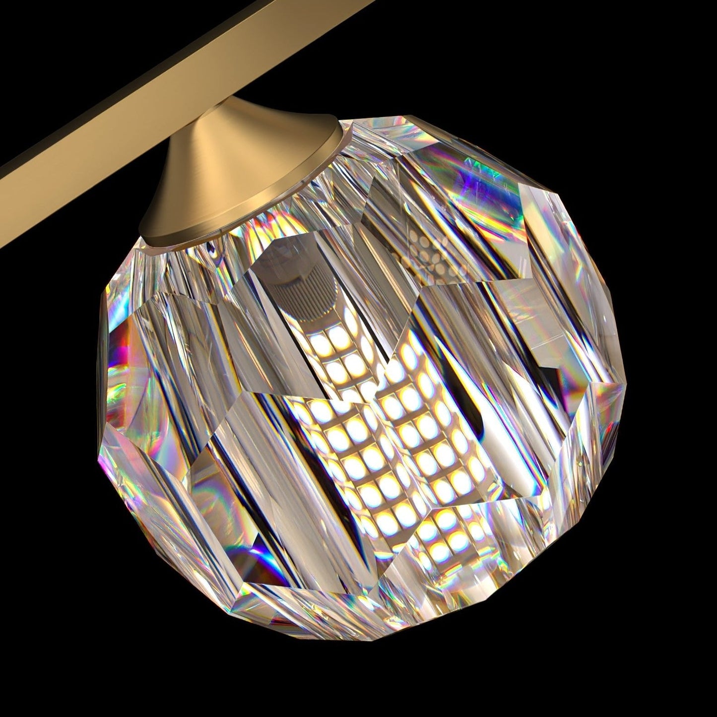 Elegant Crystal Glass Ball Chandelier with Adjustable Height & Dimmabl