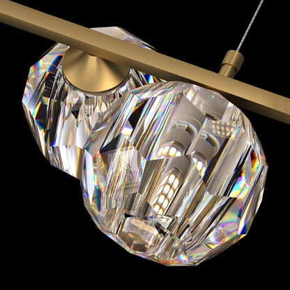 Elegant Crystal Glass Ball Chandelier with Adjustable Height & Dimmabl