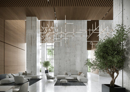 Customizable Crystal Grid Chandelier with Adjustable Lighting & Modern