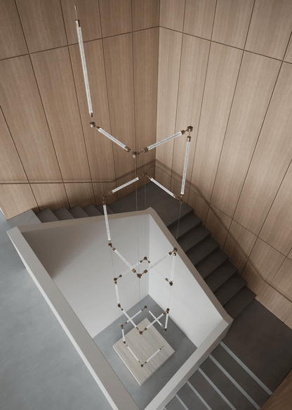 Customizable Crystal Grid Chandelier with Adjustable Lighting & Modern