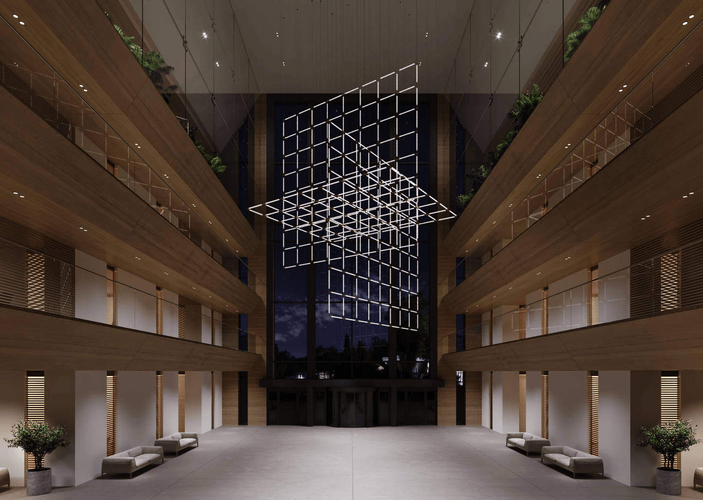 Customizable Crystal Grid Chandelier with Adjustable Lighting & Modern