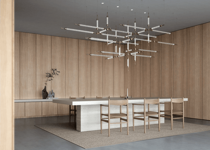 Customizable Crystal Grid Chandelier with Adjustable Lighting & Modern