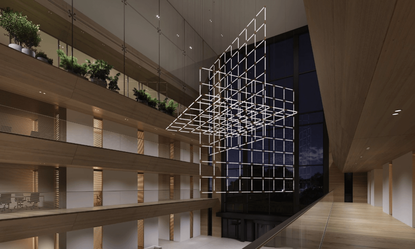 Customizable Crystal Grid Chandelier with Adjustable Lighting & Modern