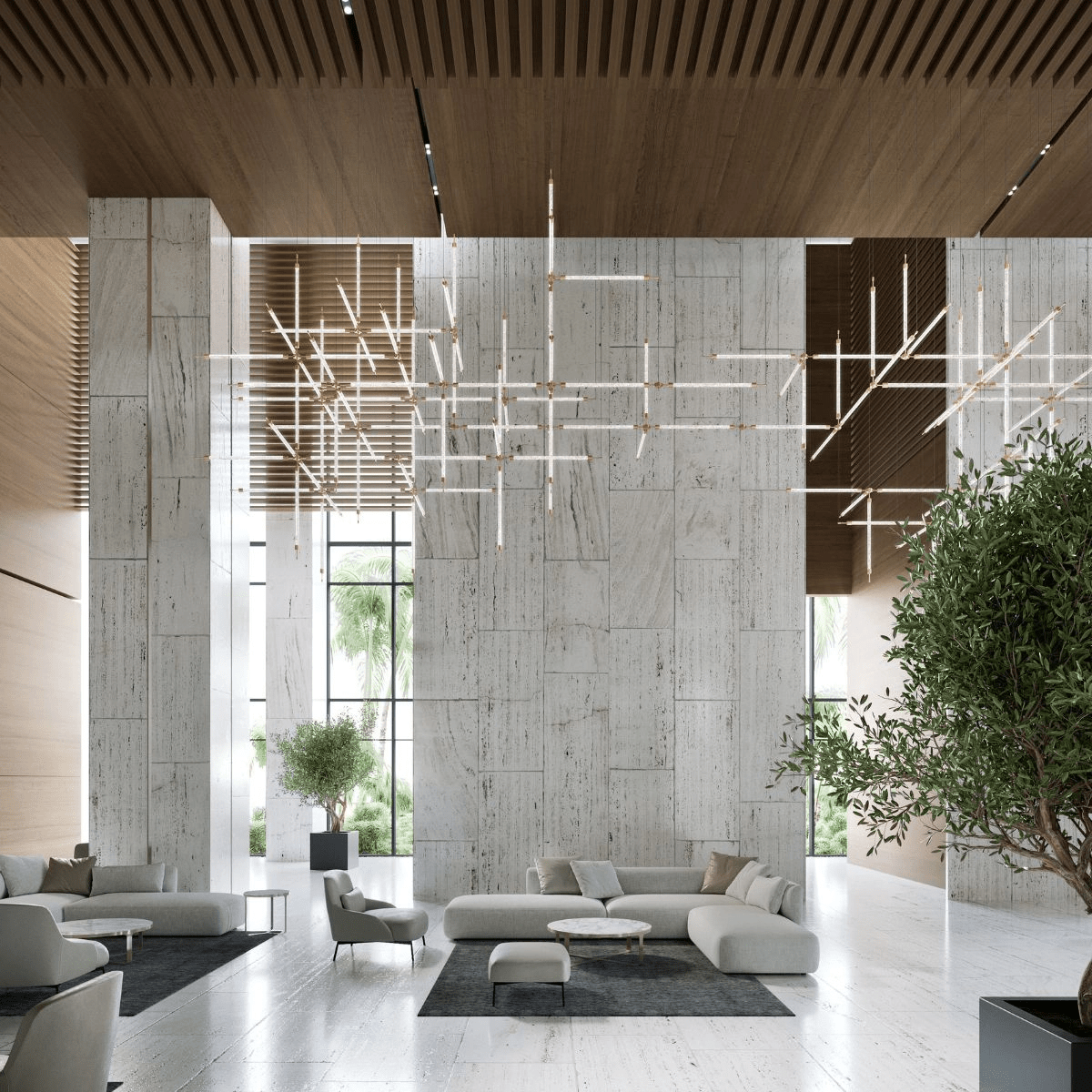 Customizable Crystal Grid Chandelier with Adjustable Lighting & Modern