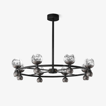 Crystal Nebula Chandelier - Elegant Lighting with Adjustable Brightnes