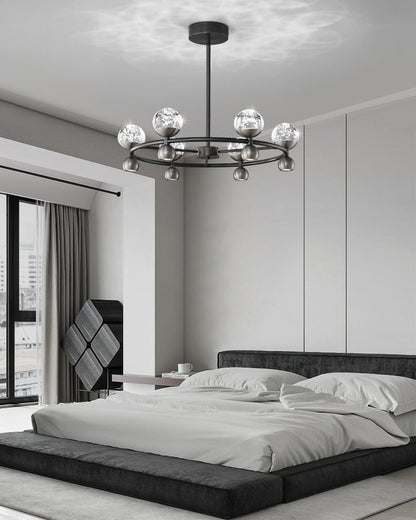 Crystal Nebula Chandelier - Elegant Lighting with Adjustable Brightnes