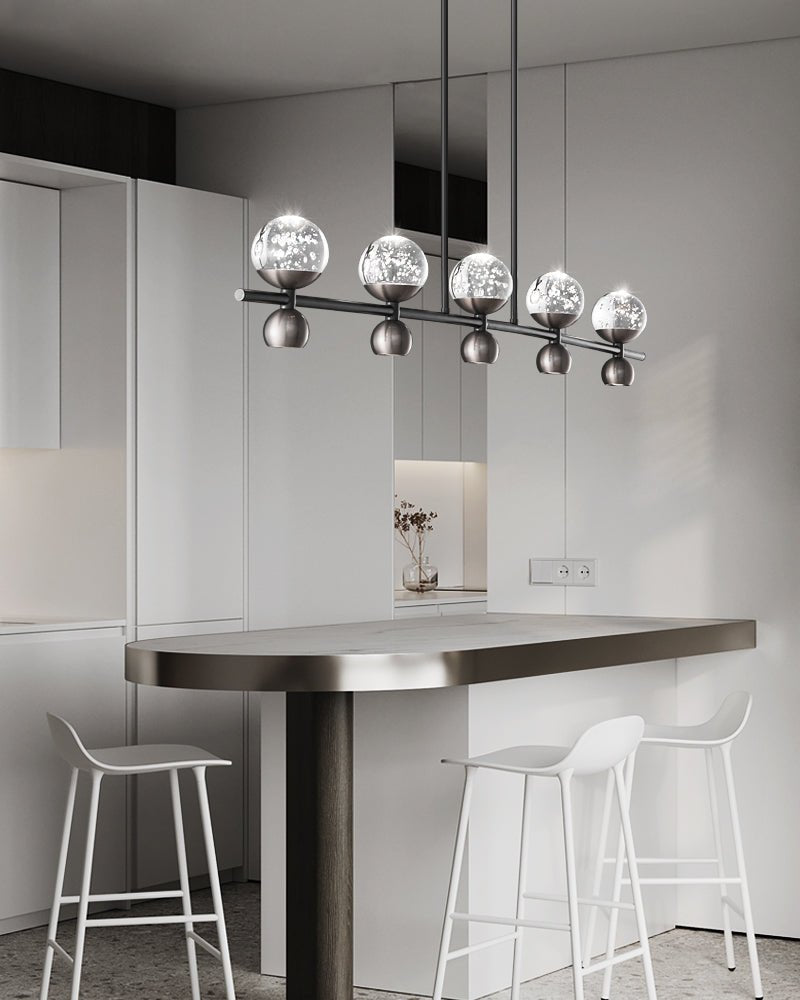 Crystal Nebula Chandelier - Elegant Lighting with Adjustable Brightnes