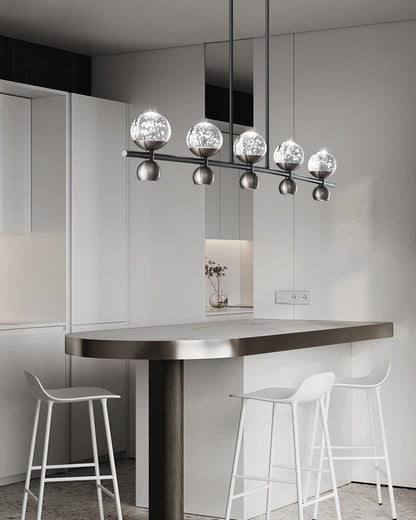Crystal Nebula Chandelier - Elegant Lighting with Adjustable Brightnes