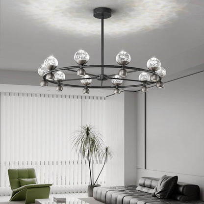 Crystal Nebula Chandelier - Elegant Lighting with Adjustable Brightnes