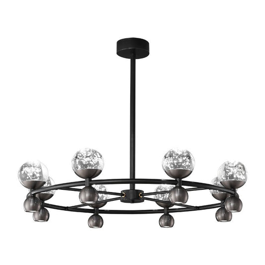 Crystal Nebula Chandelier - Elegant Lighting with Adjustable Brightnes
