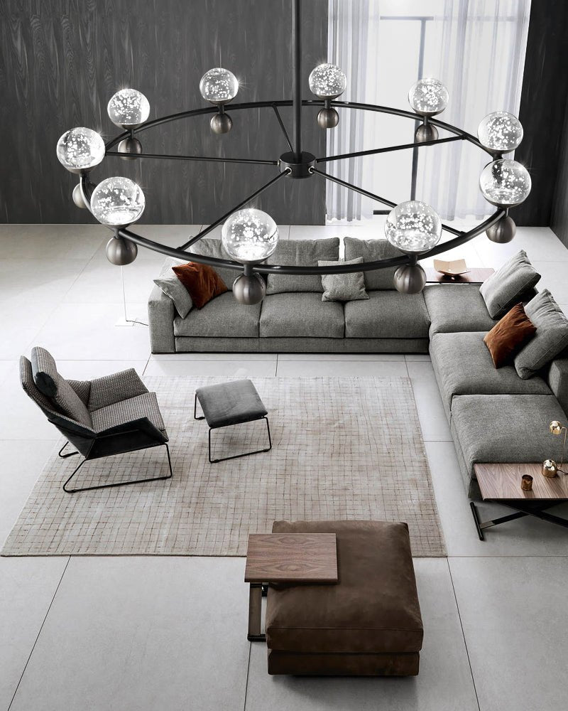 Crystal Nebula Chandelier - Elegant Lighting with Adjustable Brightnes