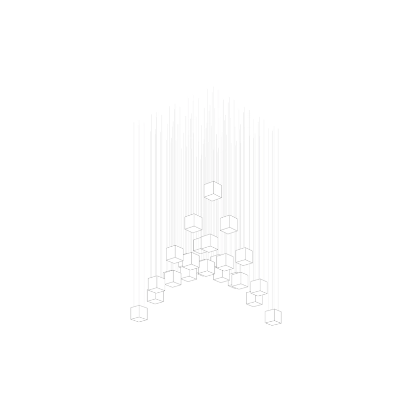 Customizable Crystal Pixels Chandelier with Adjustable Lighting & Mode