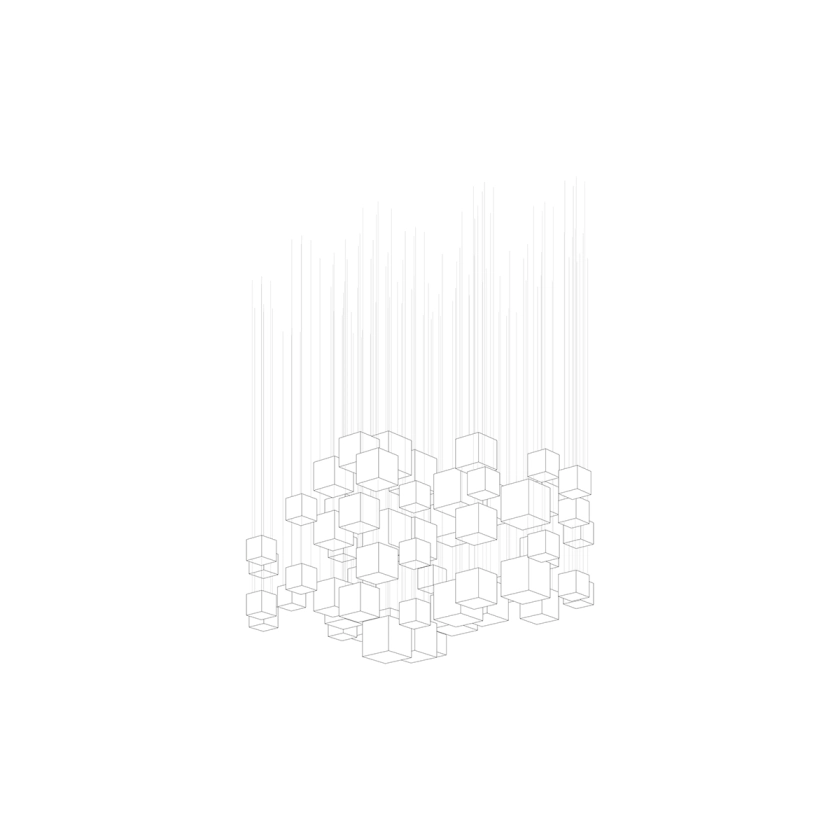 Customizable Crystal Pixels Chandelier with Adjustable Lighting & Mode
