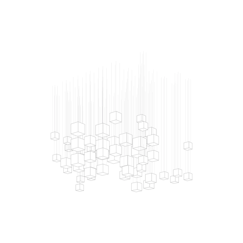 Customizable Crystal Pixels Chandelier with Adjustable Lighting & Mode