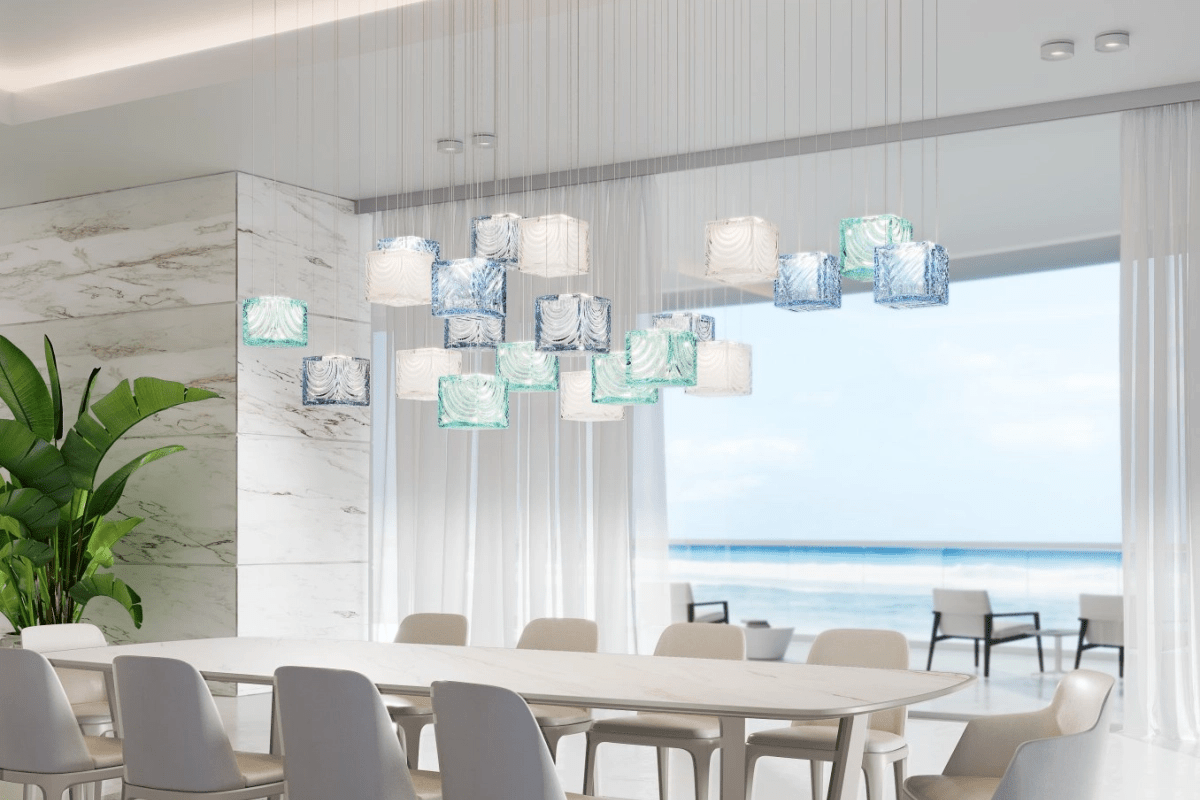 Customizable Crystal Pixels Chandelier with Adjustable Lighting & Mode