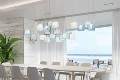 Customizable Crystal Pixels Chandelier with Adjustable Lighting & Mode