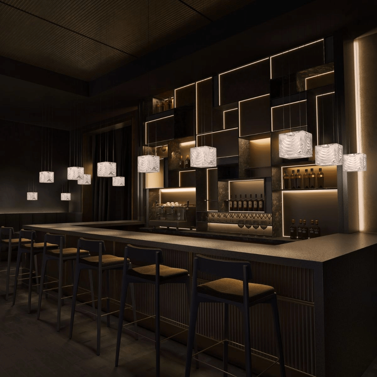 Customizable Crystal Pixels Chandelier with Adjustable Lighting & Mode