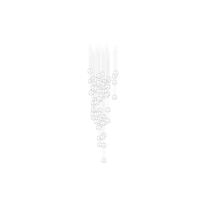 Customizable Crystal Pixels Chandelier with Adjustable Lighting & Mode